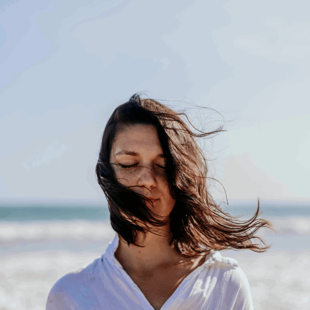 Woman considering ADHD burnout, sensitivity or tiredness from trauma